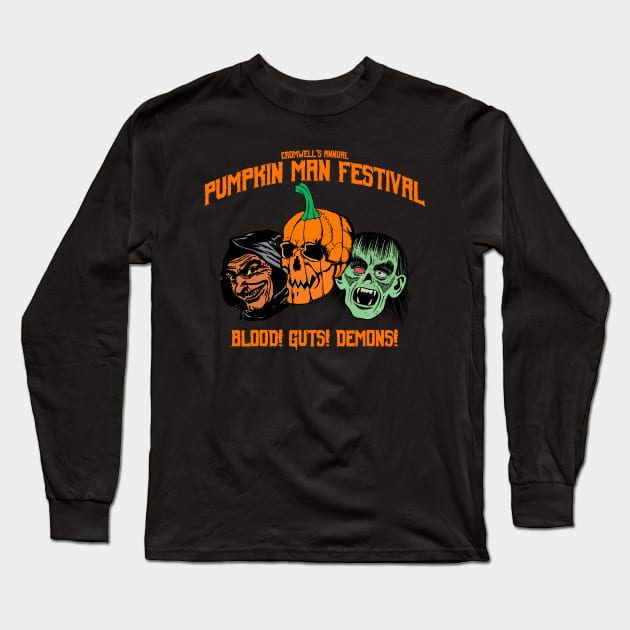 Cromwell's Annual Pumpkin Man Festival - The Pumpkin Man Long Sleeve T-Shirt by SouthRidgeFilms